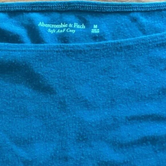 abercrombie long sleeve top shirt S soft AF cozy slash boat neck teal green - Picture 3 of 4